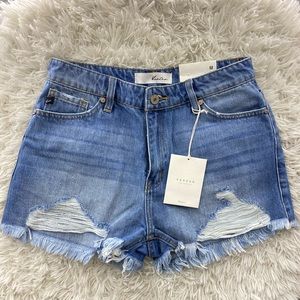 Distressed Denim Shorts